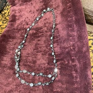 J.Crew Rhinestone Necklace Silver Color